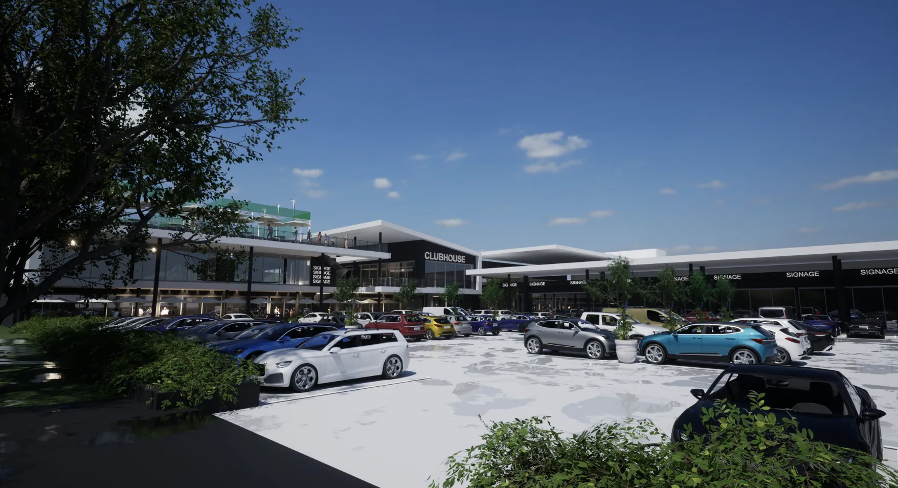 Clubhouse retail development exterior